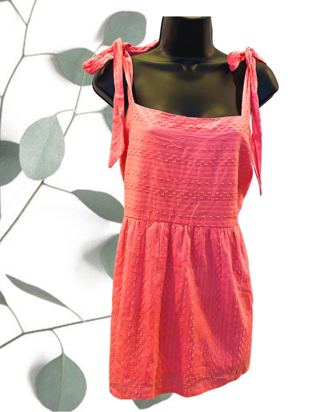 Pink Textured Babydoll Top